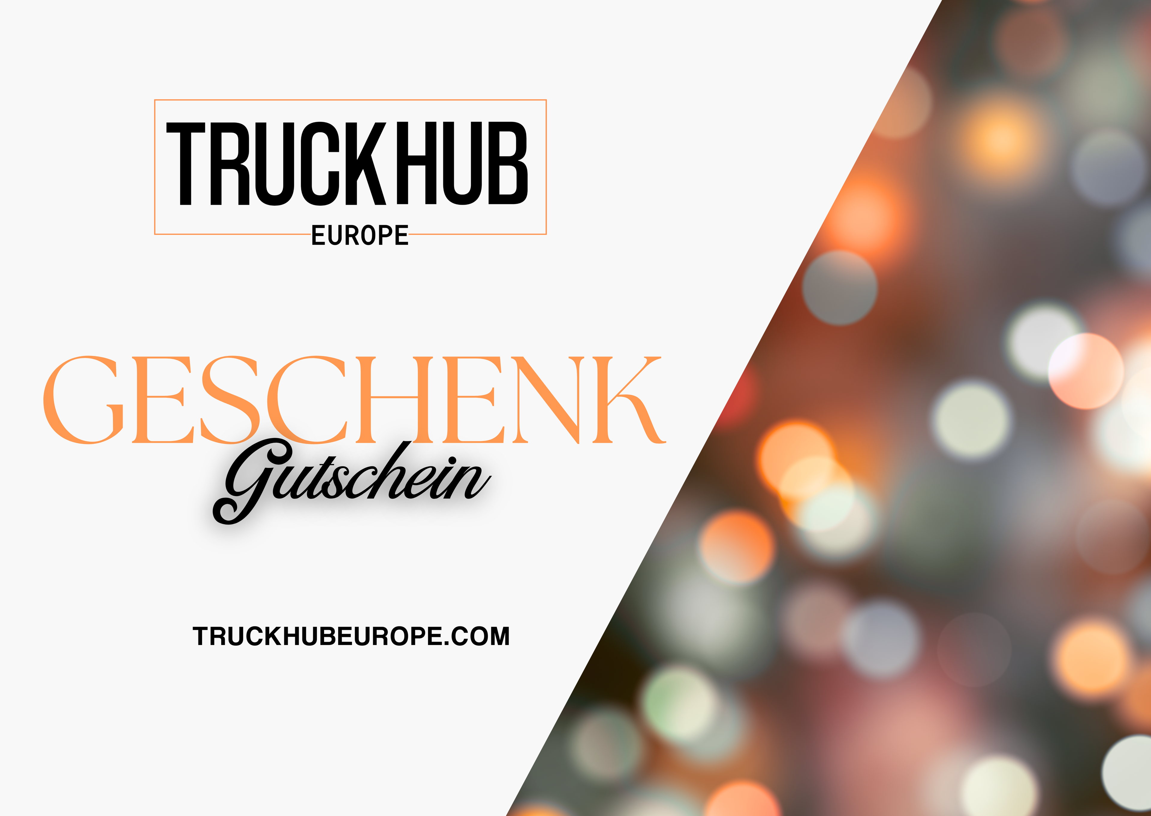 TruckHub Europe Geschenkgutschein – digitaler Gutschein für Trucker und Fans, perfektes Geschenk für Liebhaber europäischer Truck-Kultur