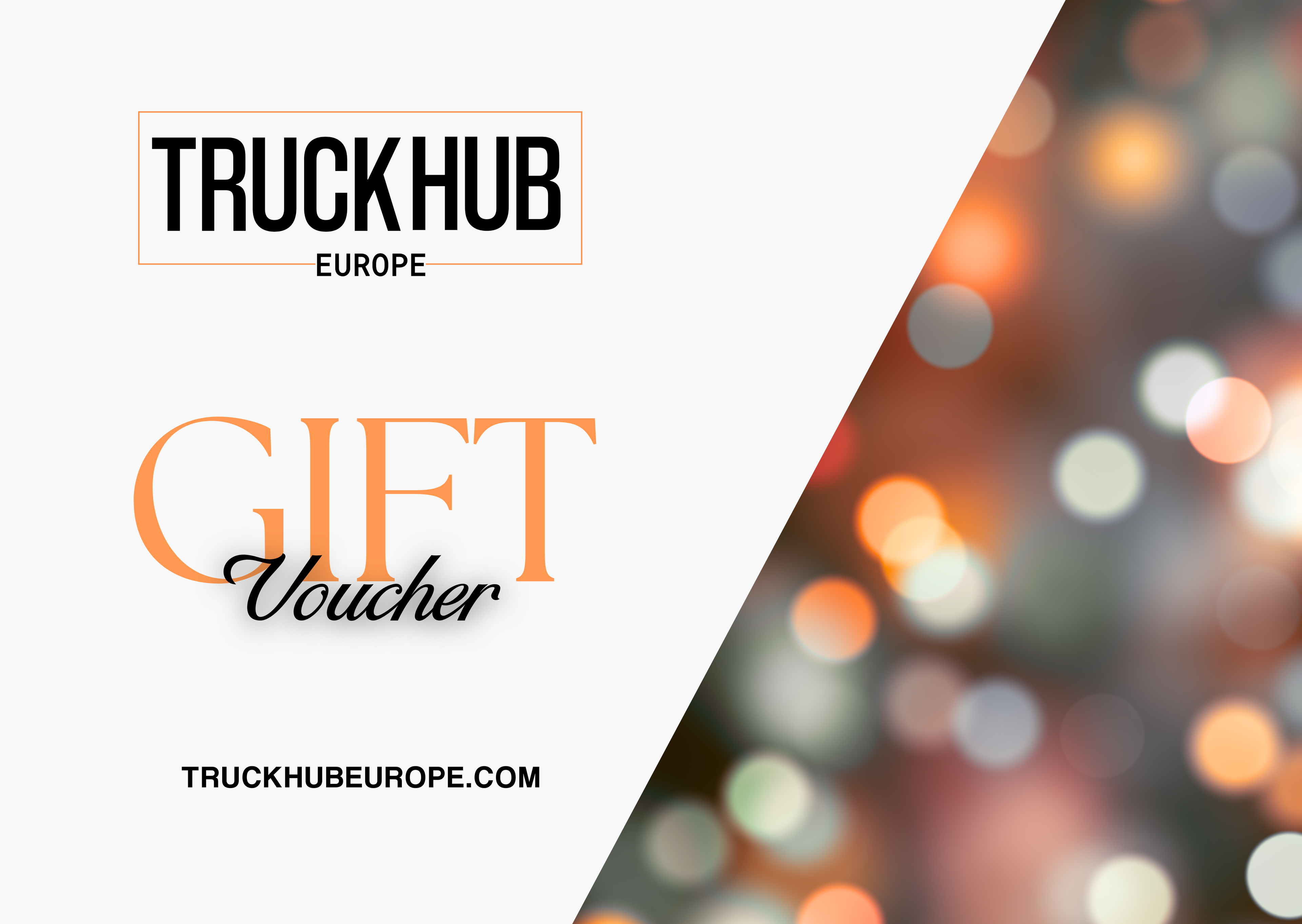 TruckHub Europe gift card – digital voucher for trucking fans and drivers, perfect present for European truck culture enthusiasts